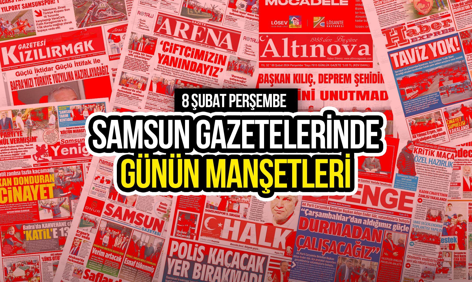 Samsun Gazetelerinde 8 Şubat 2024: Günün Manşetleri!