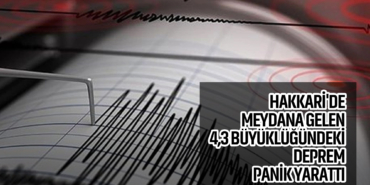 Hakkari'de Meydana Gelen 4,3 Büyüklüğündeki Deprem Panik Yarattı