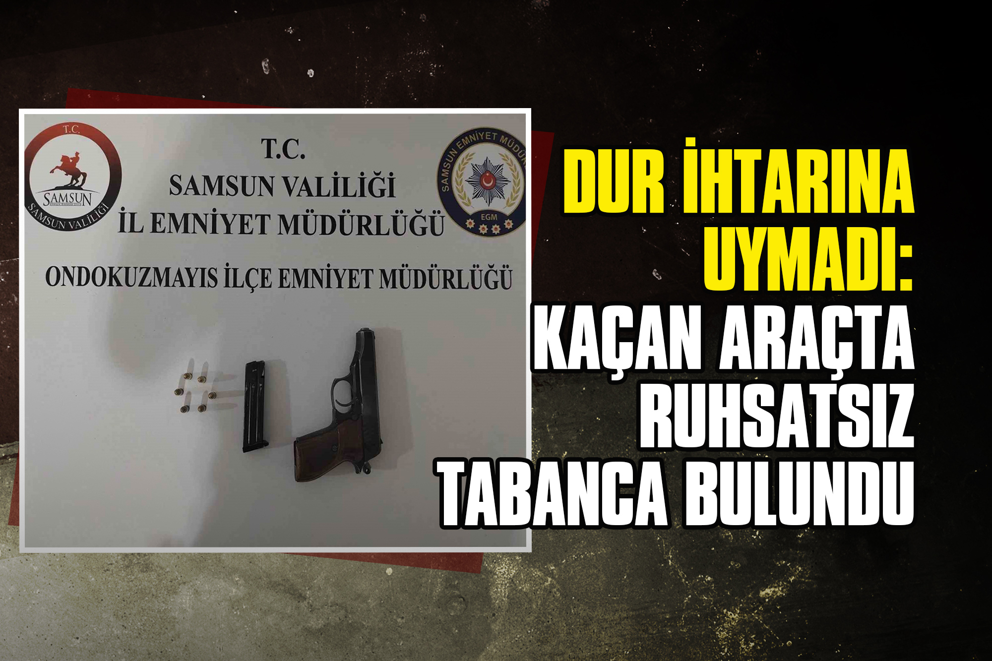 Dur İhtarına Uymadı: Kaçan Araçta Ruhsatsız Silah Bulundu