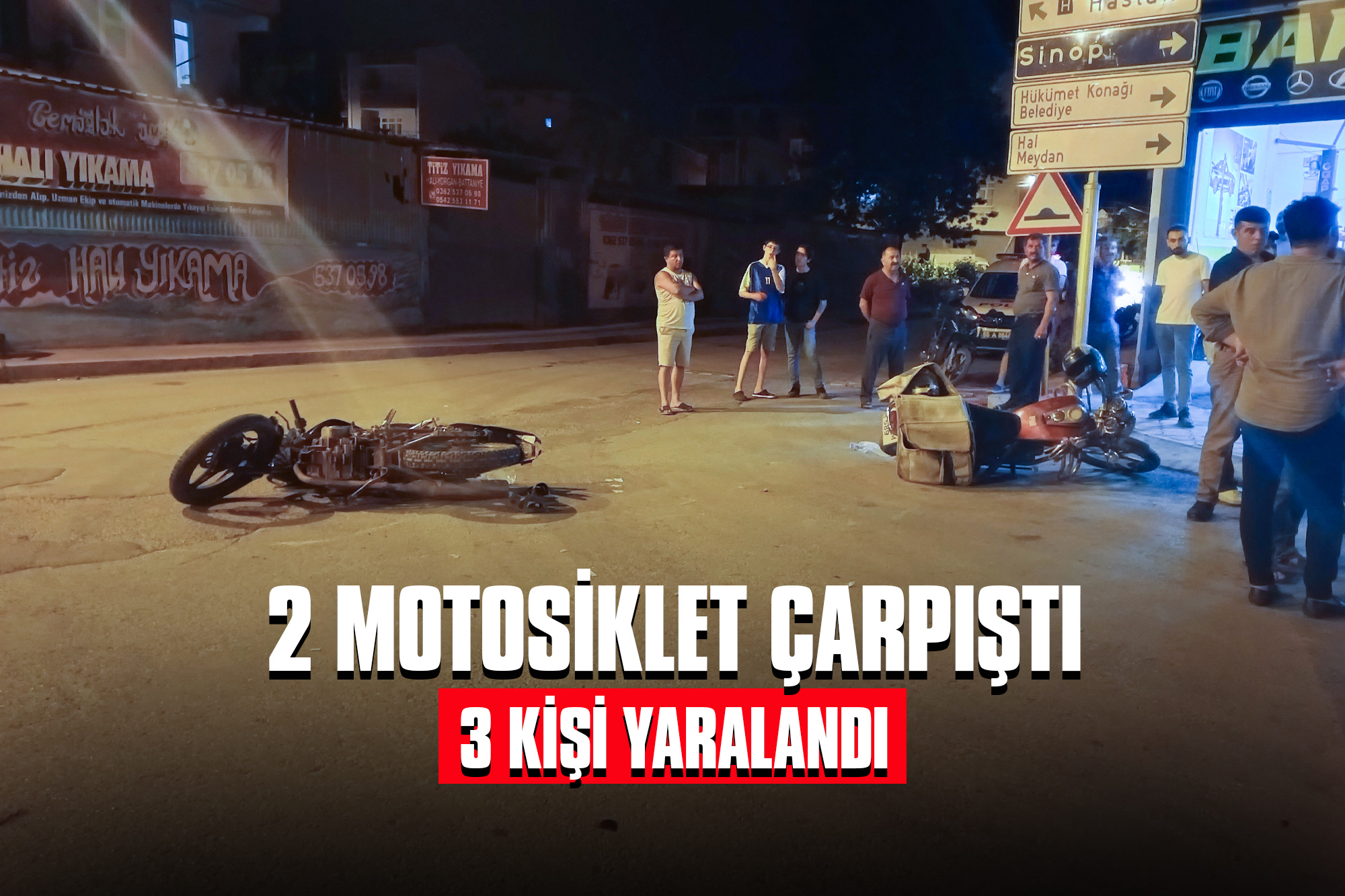 2 Motosiklet Çarpıştı, 3 Kişi Yaralandı