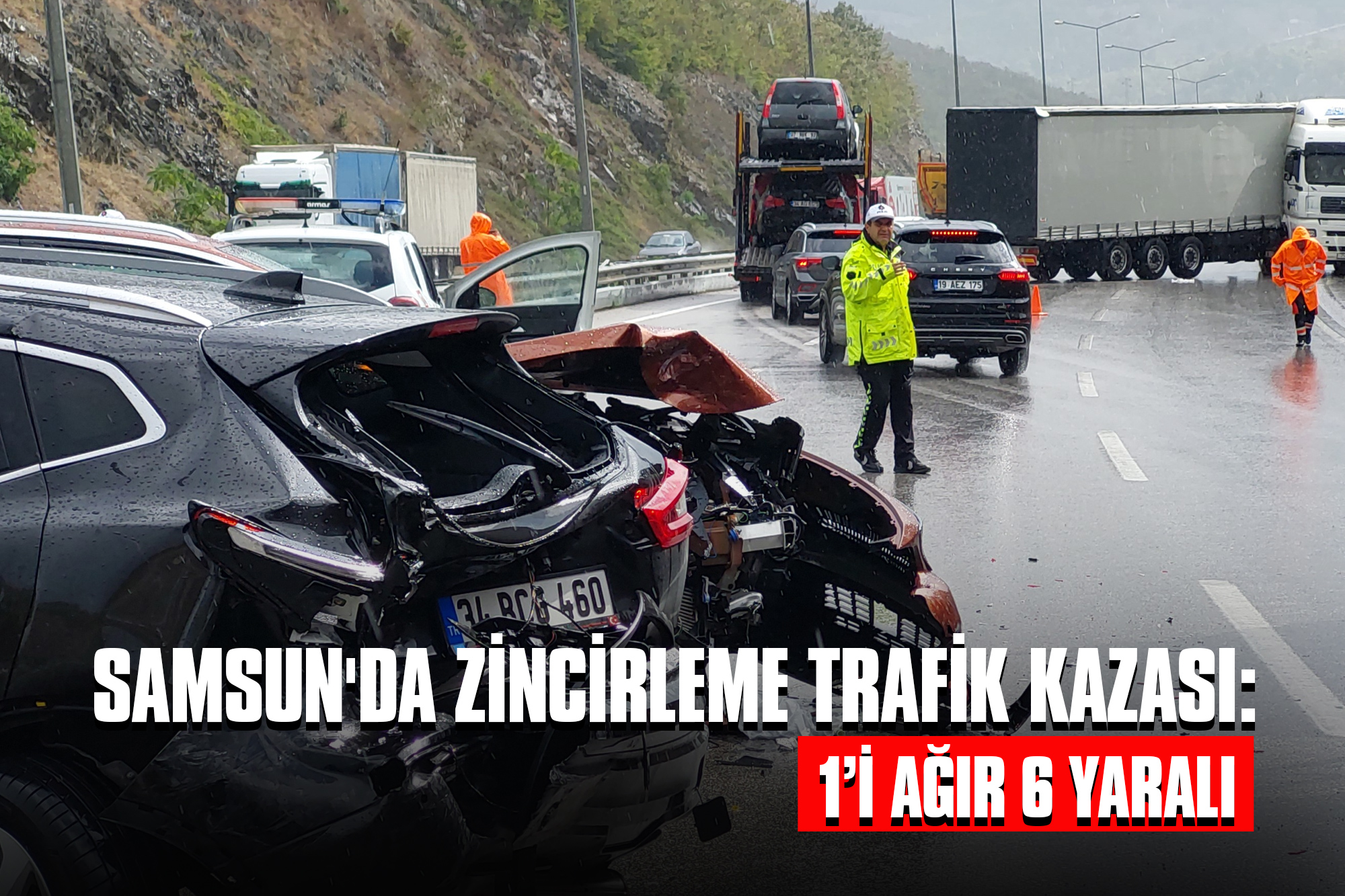 Samsun'da Zincirleme Trafik Kazası: 1’i Ağır 6 Yaralı