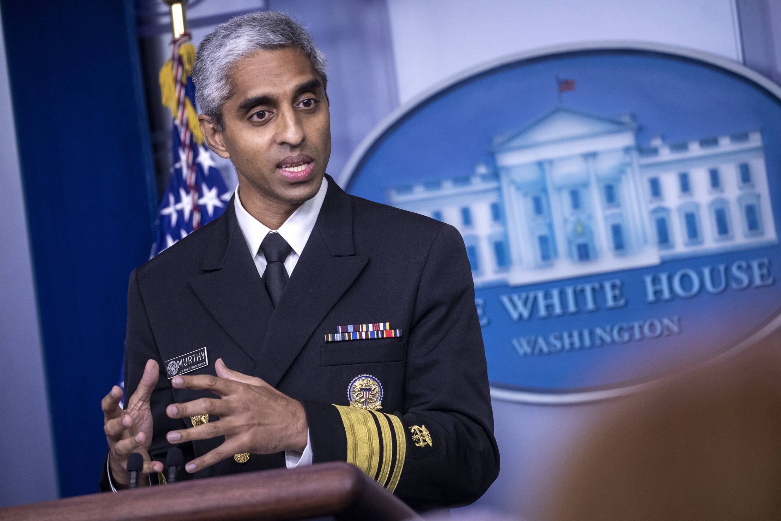 US Surgeon General Vivek Murthy White House press conference