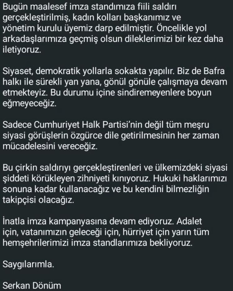 Bafra’da gergin anlar: chp i̇mza standına saldırı samsun manşet haberleri Samsun manşet - samsun haberleri