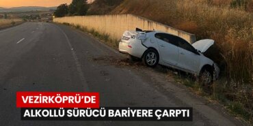 vezirkoprude-alkollu-surucu-bariyere-carpti